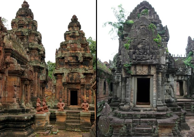 Banteay-Srei-on-left-Banteay-Samre-on-right
